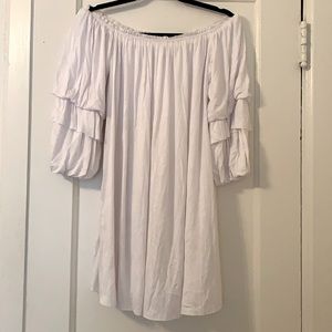 Off-the-shoulder white dress